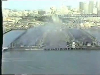 Bay view of Piers 30-32 post 1984 fire